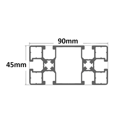 10-4590-0-200MM MODULAR SOLUTIONS EXTRUDED PROFILE<br>45MM X 90MM, CUT TO THE LENGTH OF 200 MM